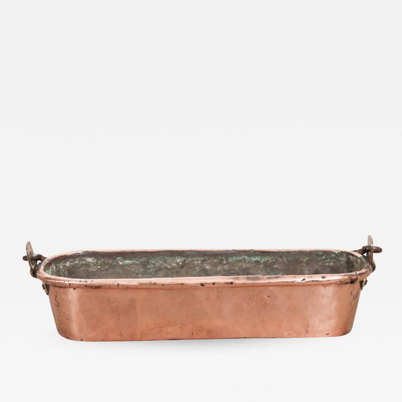 French 19th Century Copper and Brass Fish Kettle
