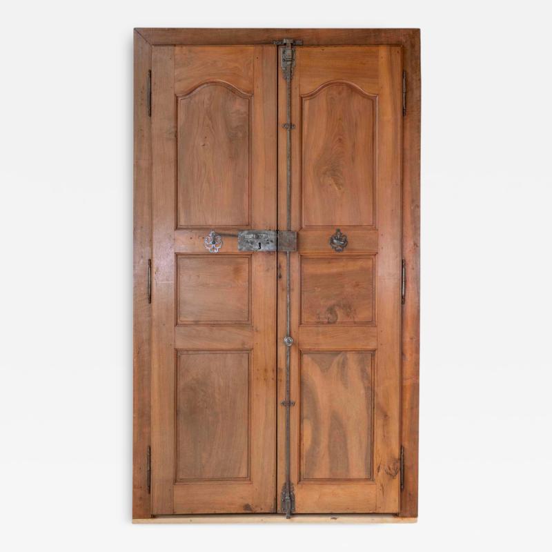 French 19th Century Double sided Double leaf Walnut Communication Door