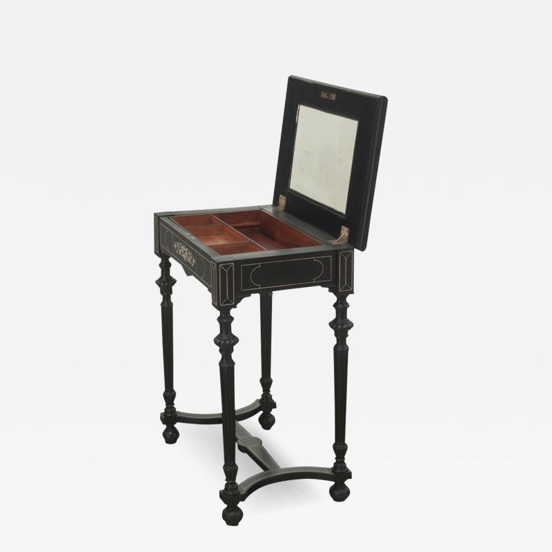 French 19th Century Ebonized Inlay Vanity