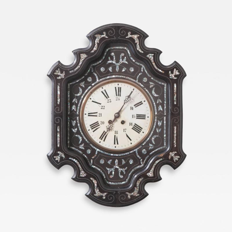 French 19th Century Ebony Napoleon III Wall Clock