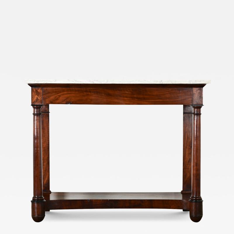 French 19th Century Empire Console with Marble Top