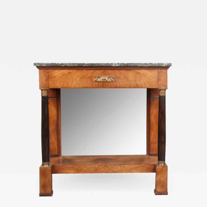 French 19th Century Empire Mahogany Console Table