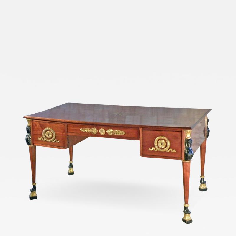 French 19th Century Empire Mahogany Desk Bureau Plat