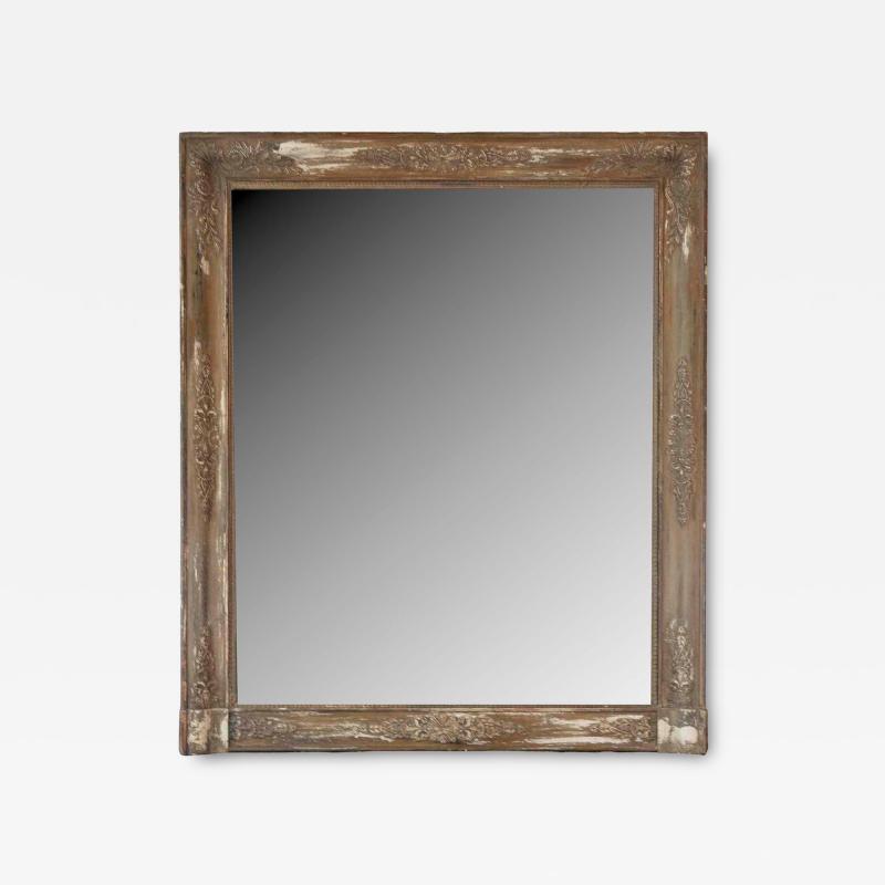 French 19th Century Empire Painted Mercury Glass Mirror