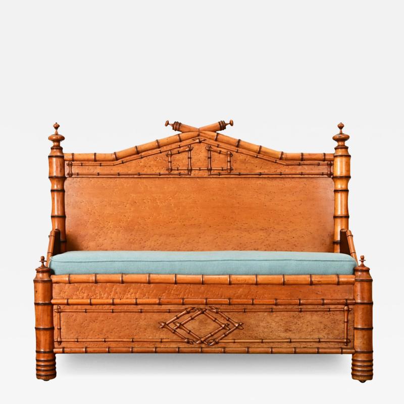 French 19th Century Faux Bamboo Settee