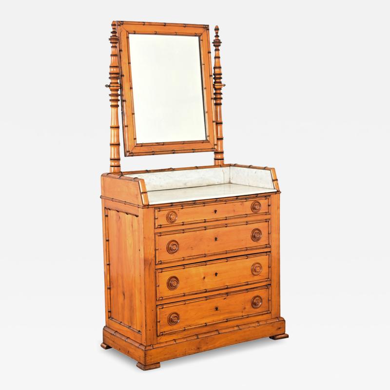 French 19th Century Faux Bamboo Vanity