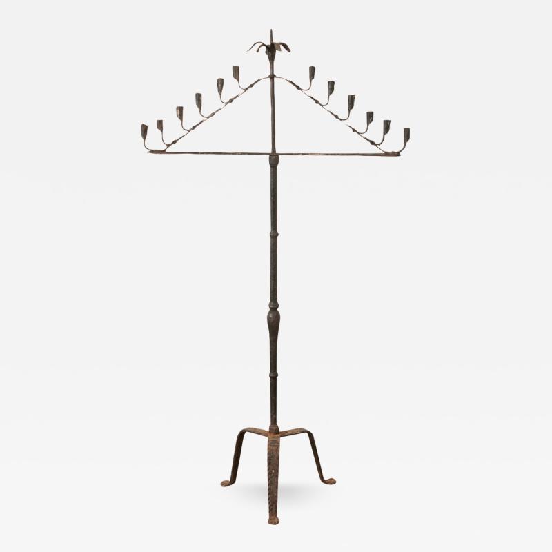 French 19th Century Forged Iron Candelabra