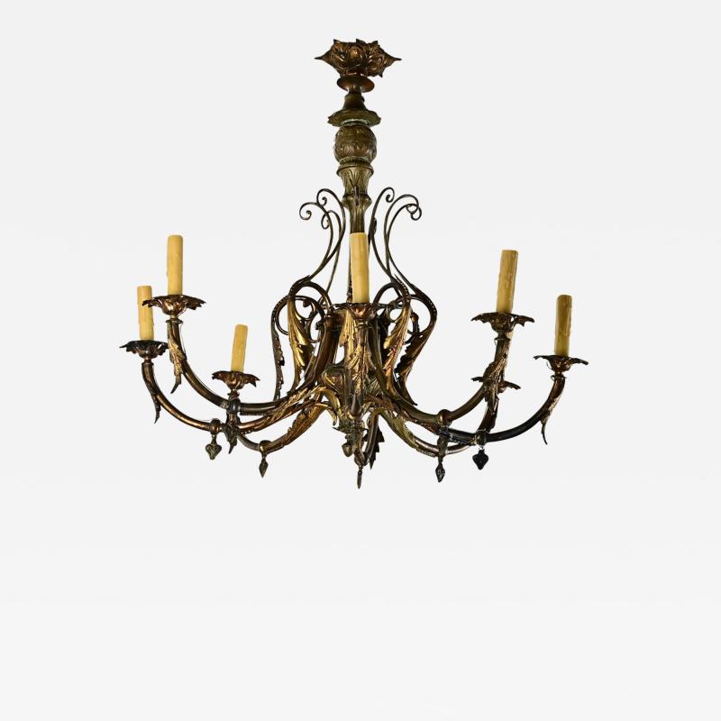 French 19th Century Gilt Bronze Chandelier