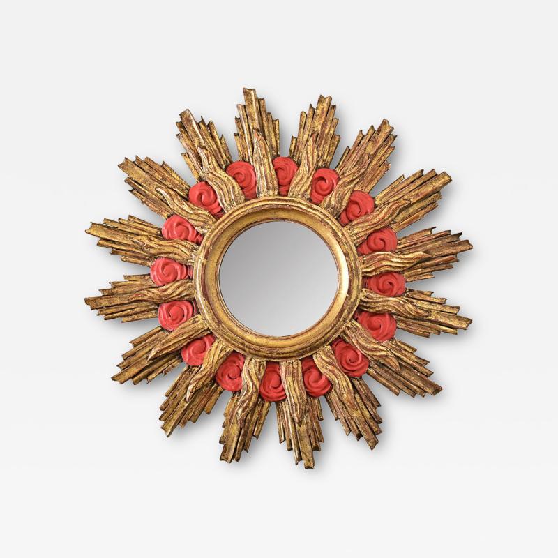 French 19th Century Gilt Starburst Mirror