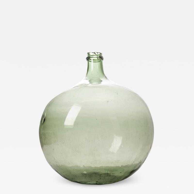 French 19th Century Green Blown Glass Wine Keg