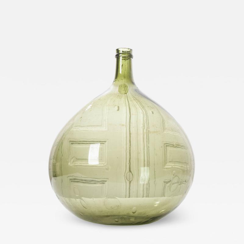 French 19th Century Green Blown Glass Wine Keg