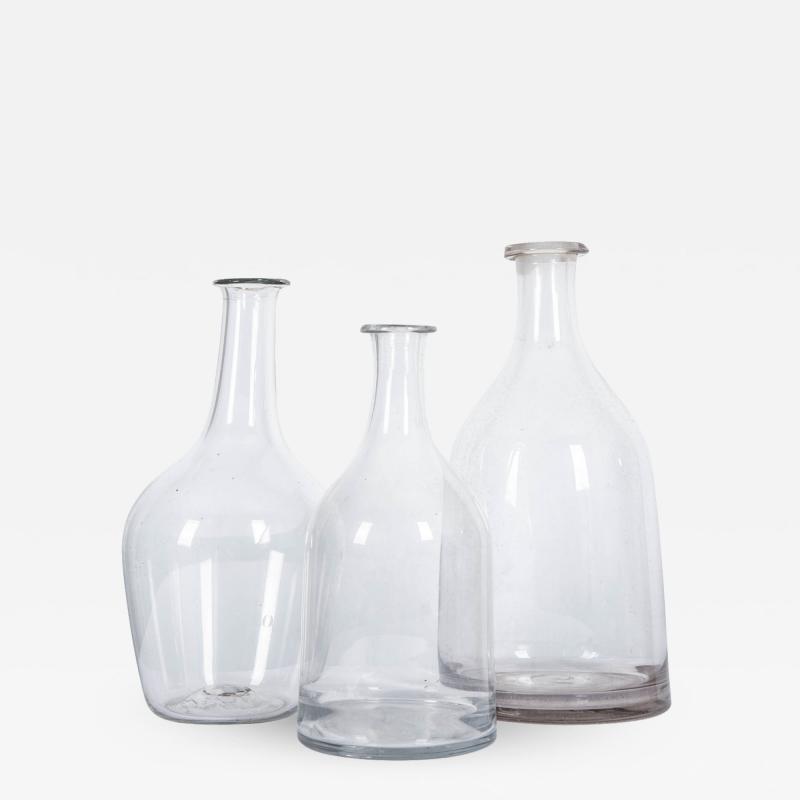 French 19th Century Hand Blown Glass Decanters