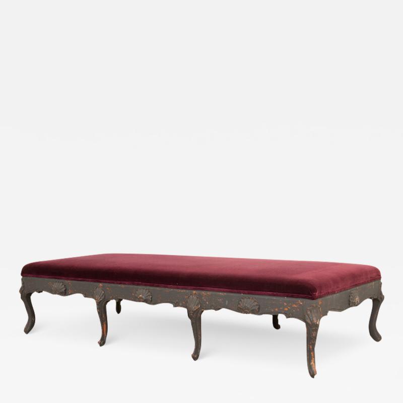 French 19th Century Large Upholstered Bench