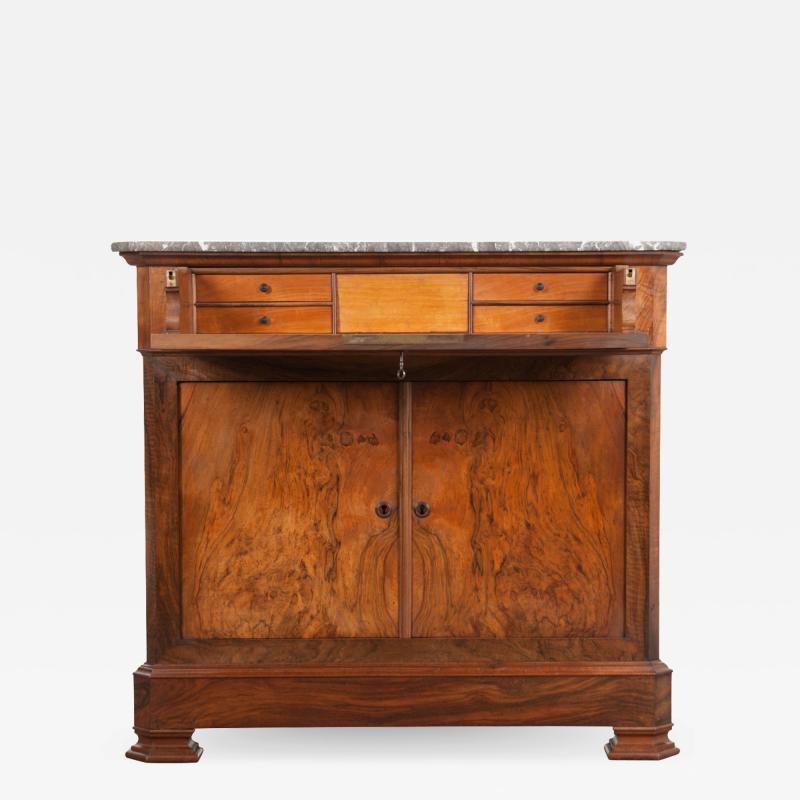 French 19th Century Louis Philippe Walnut Drop Front Desk