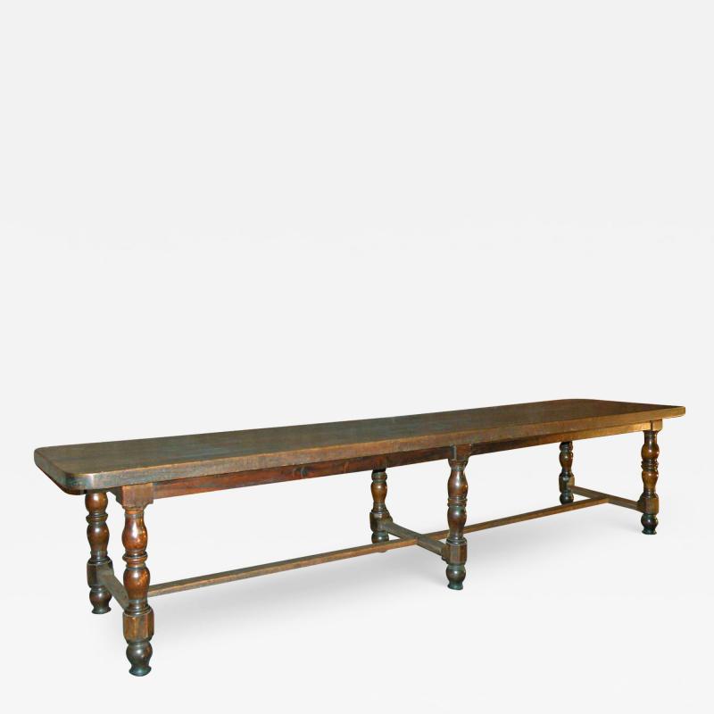 French 19th Century Louis Philippe Walnut Long Dining Center Console Table