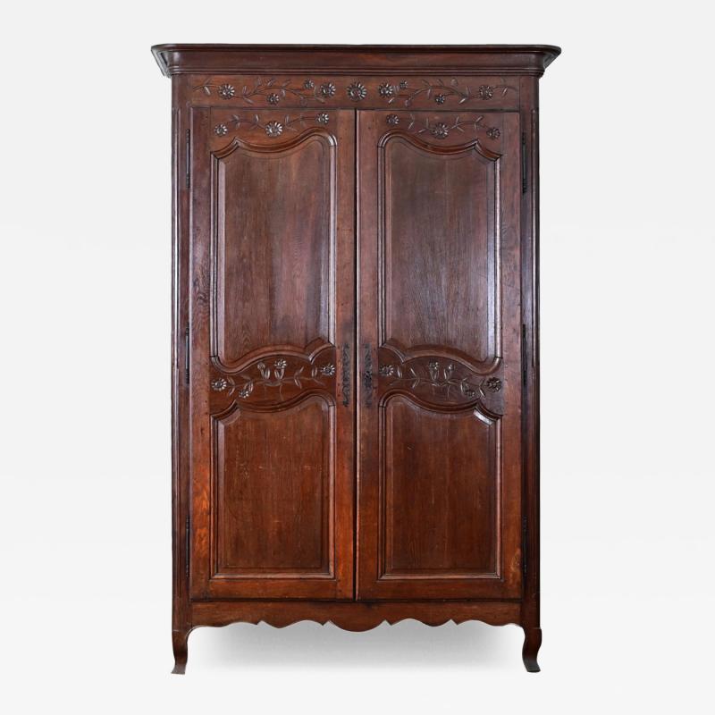 French 19th Century Louis XV Style Carved Oak Armoire