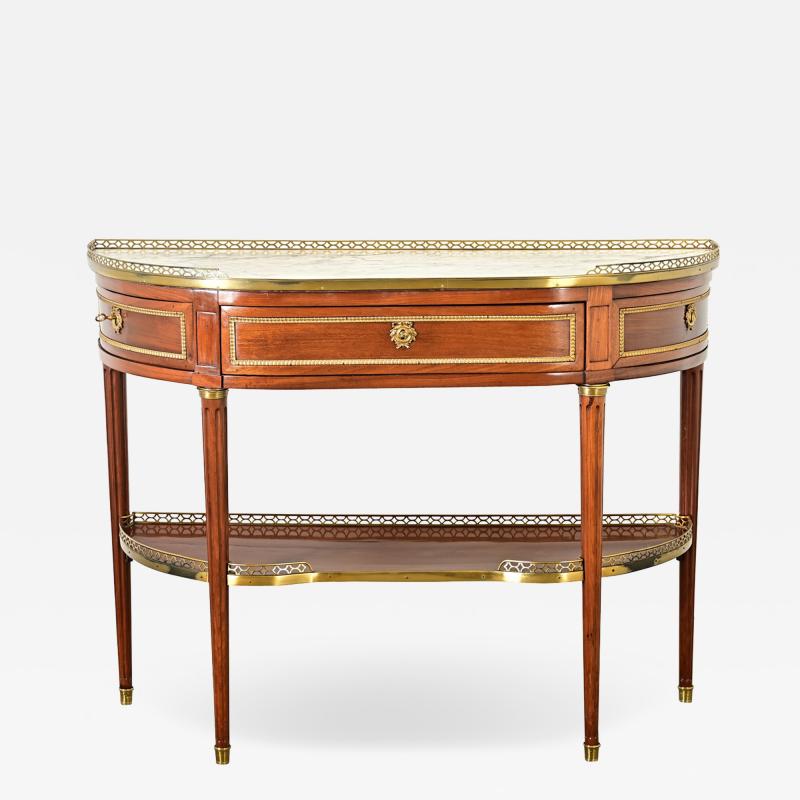 French 19th Century Louis XVI Mahogany Demilune Console