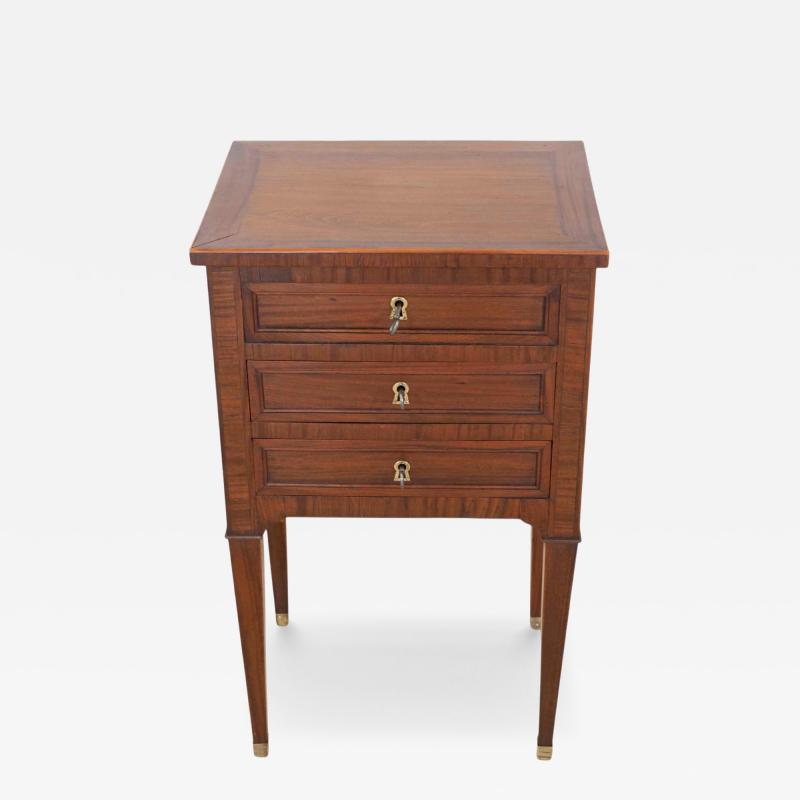 French 19th Century Louis XVI Style Side Table with Fitted Mirror