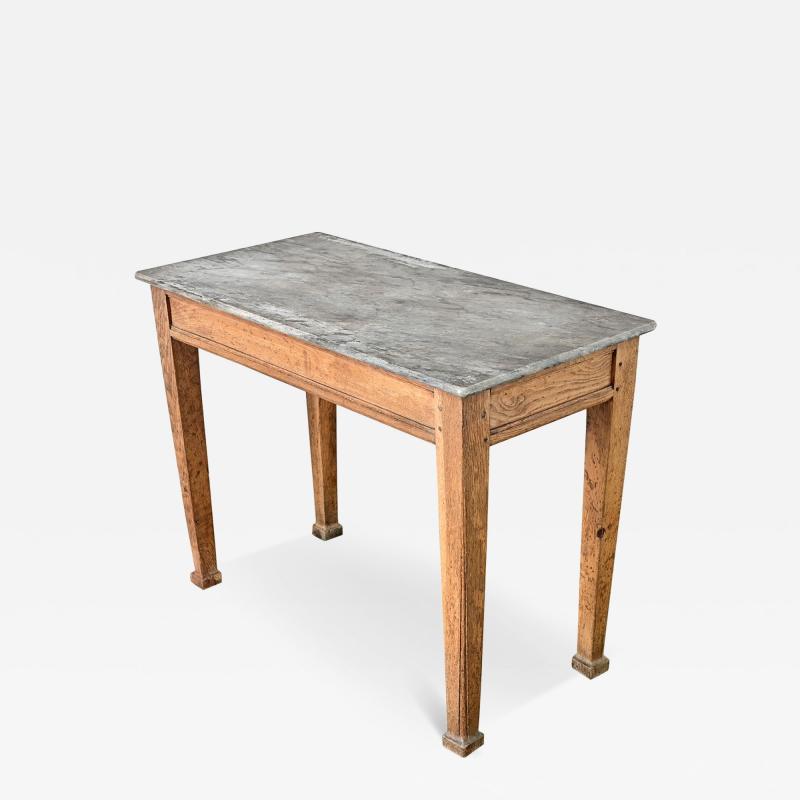 French 19th Century Marble Top Oak Console