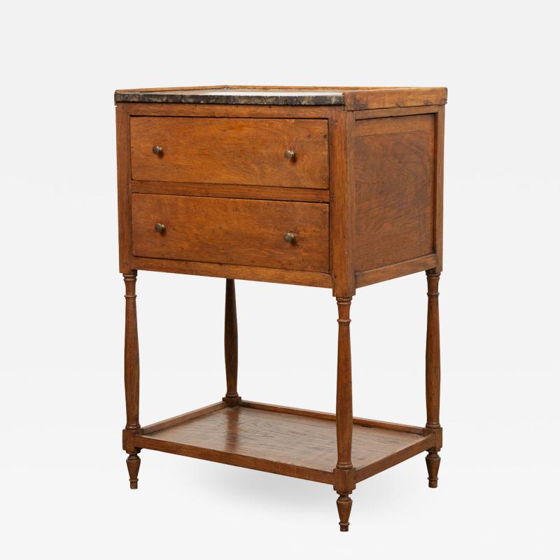 French 19th Century Oak Bedside Table