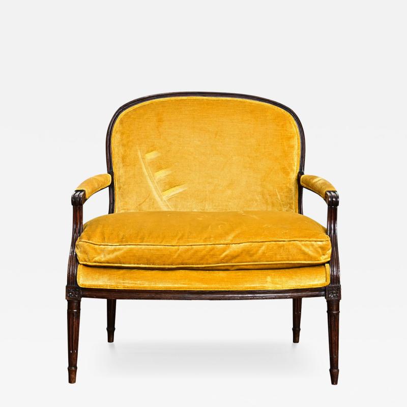 French 19th Century Oak Louis XVI Style Marquise Armchair