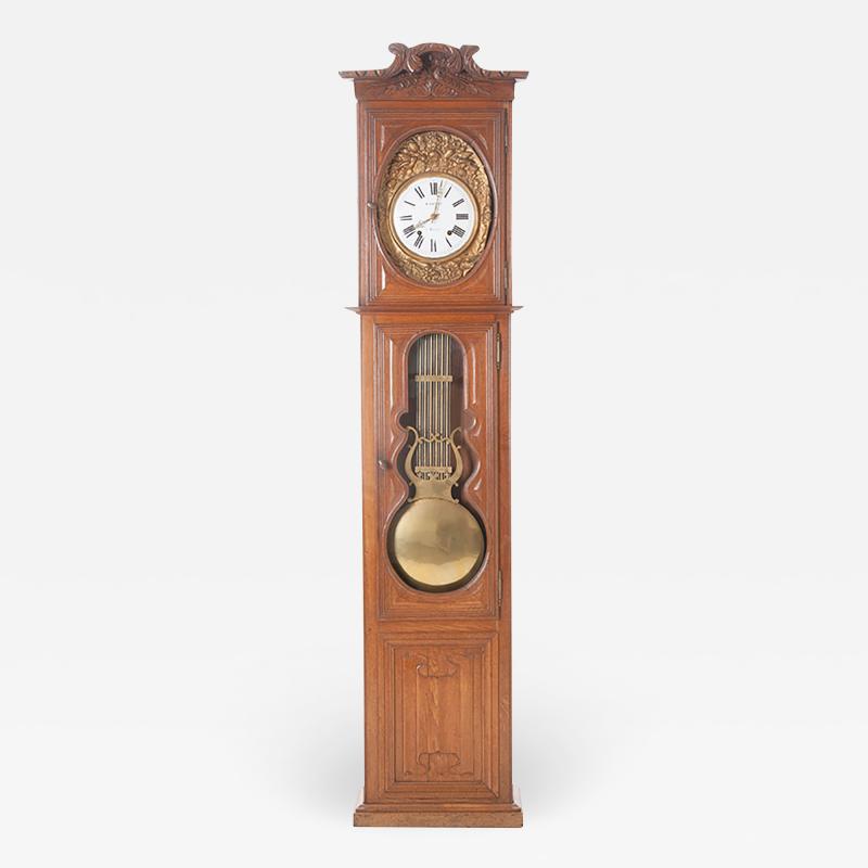 French 19th Century Oak Tall Case Clock