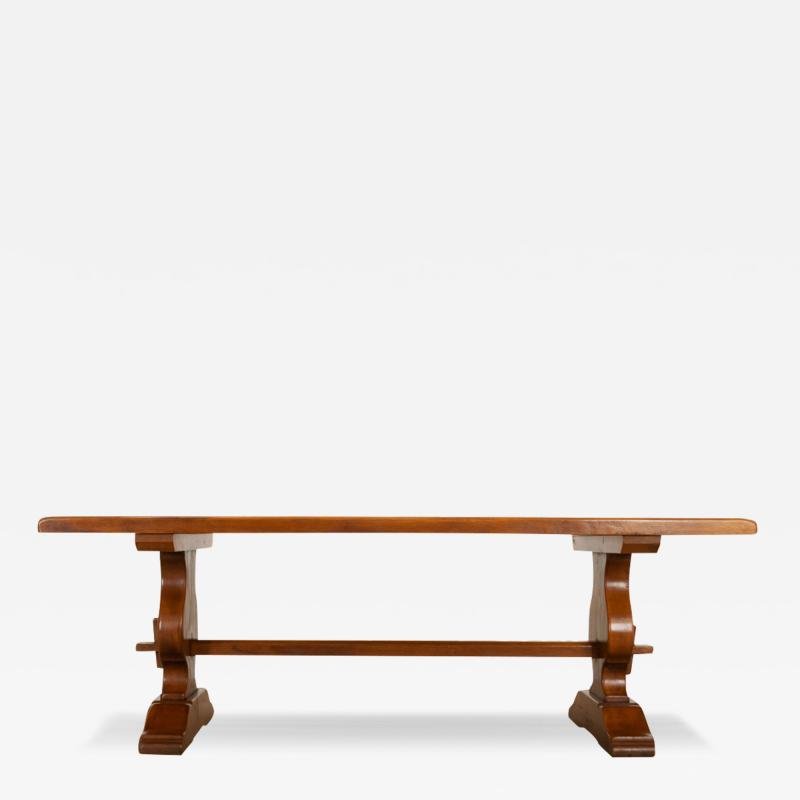 French 19th Century Oak Trestle Dining Table