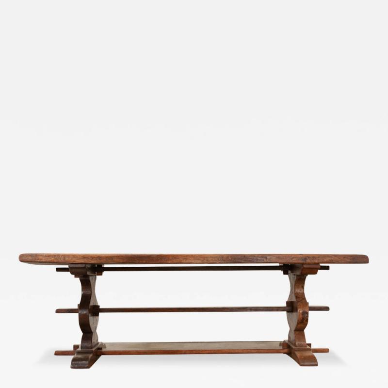 French 19th Century Oak Trestle Table