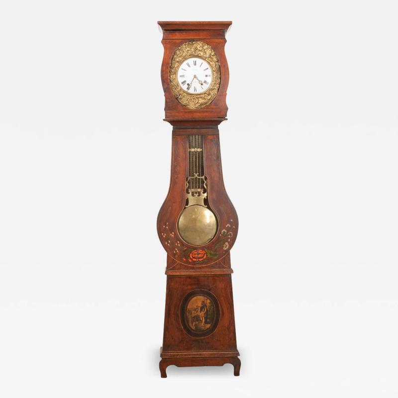 French 19th Century Painted Case Clock