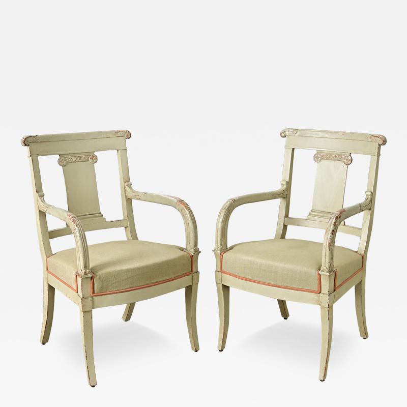 French 19th Century Pair of Directoire Fauteuils