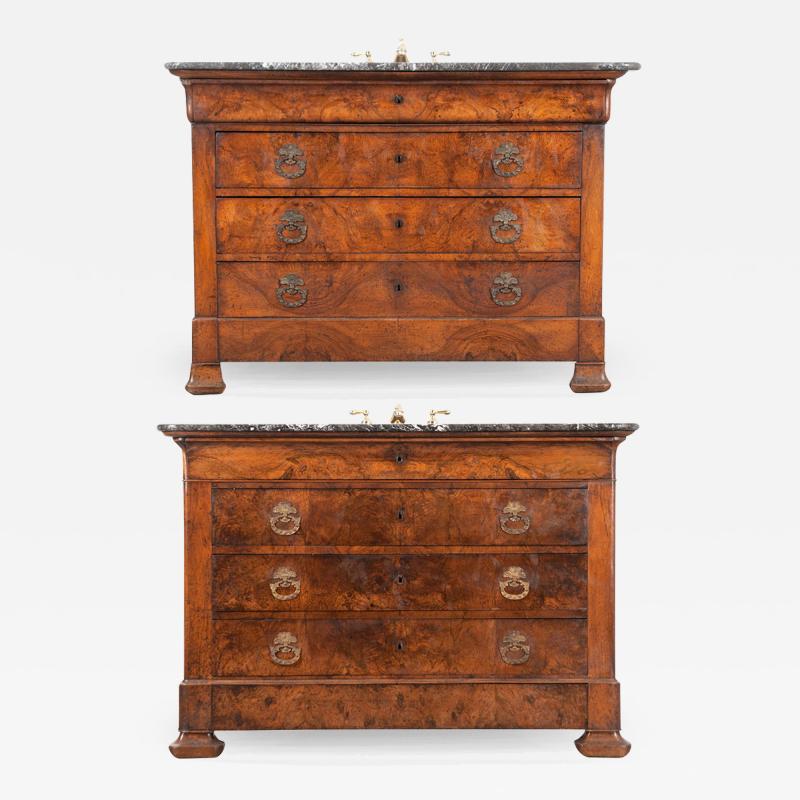 French 19th Century Pair of Louis Philippe Commode Vanities