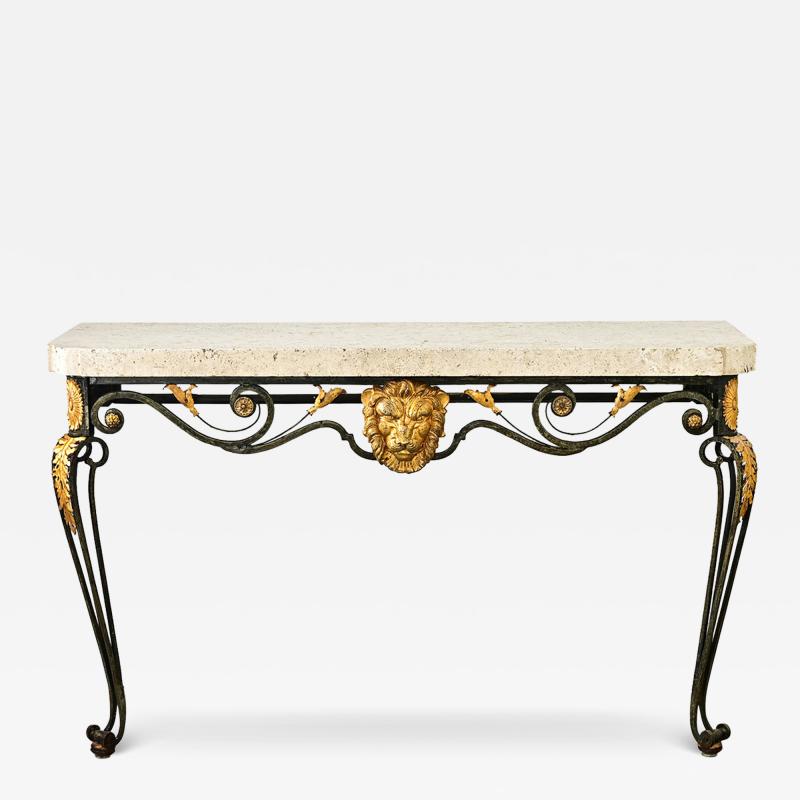 French 19th Century Parcel Gilt Wall Mounting Iron Console