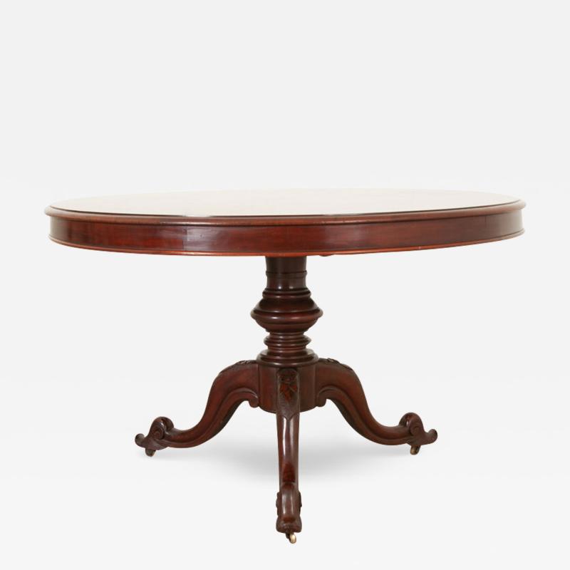 French 19th Century Round Mahogany Pedestal Table