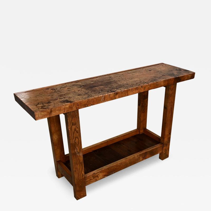 French 19th Century Solid Oak Workbench