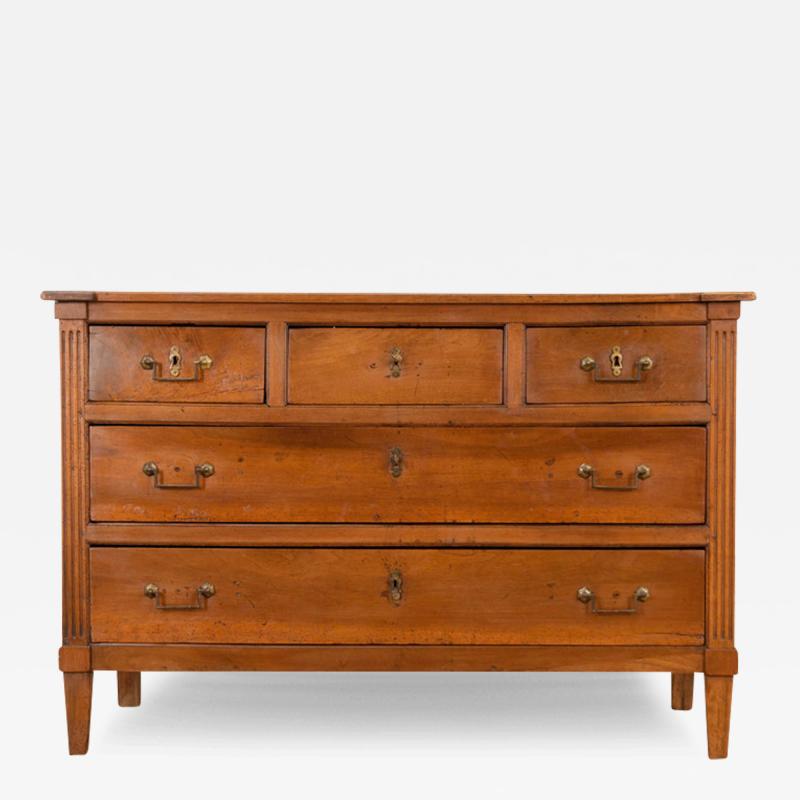 French 19th Century Solid Walnut Directoire Commode