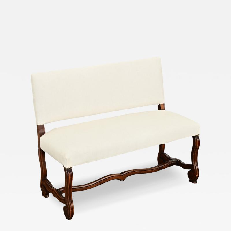 French 19th Century Walnut Os de Mouton Bench