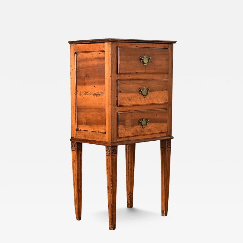 French 19th Century Walnut Three Drawer Table