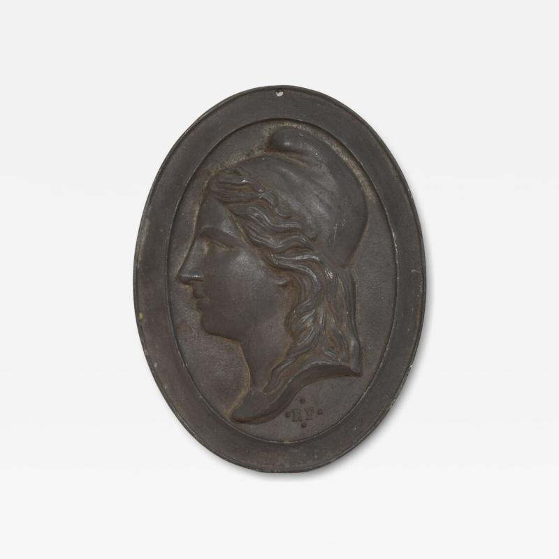 French 19th century Cast Metal Plaque Depicting Marianne