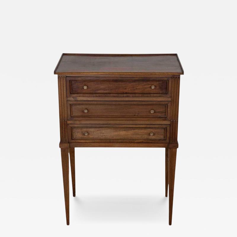 French 20th Century Louis XVI Style Walnut Bedside Table