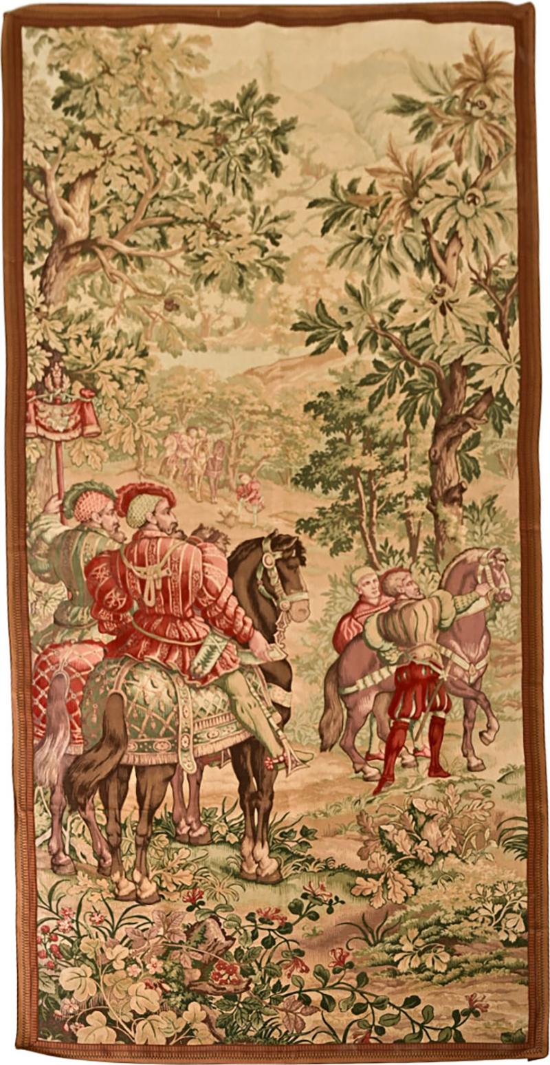 French 20th Century Tapestry Cartoon with Iron Hanger
