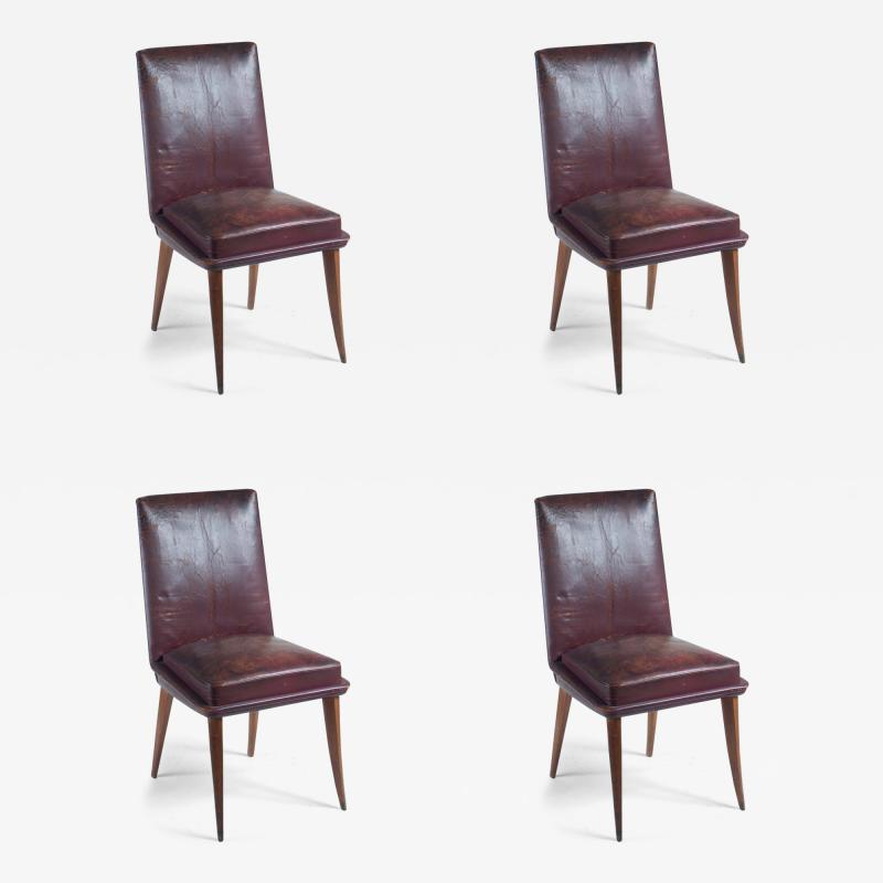 French 50s set of 4 dining chairs in cherry