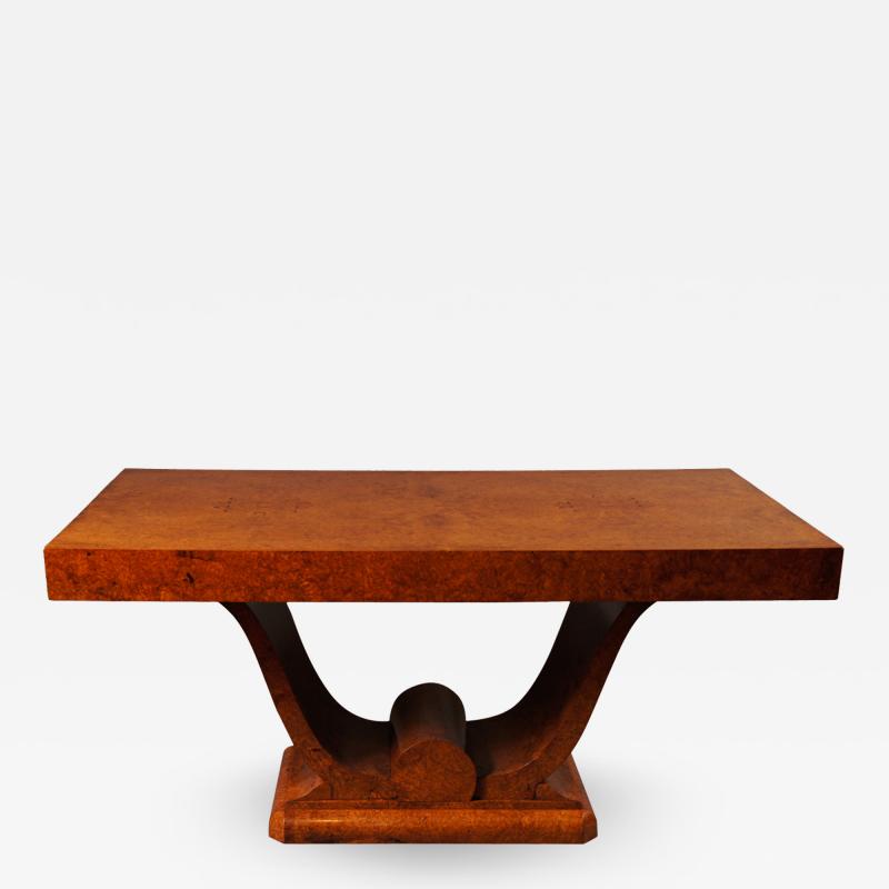 French Art Deco Amboyna Wood Table