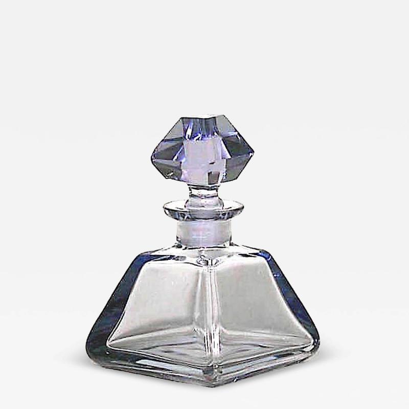 French Art Deco Blue Crystal Perfume Bottle