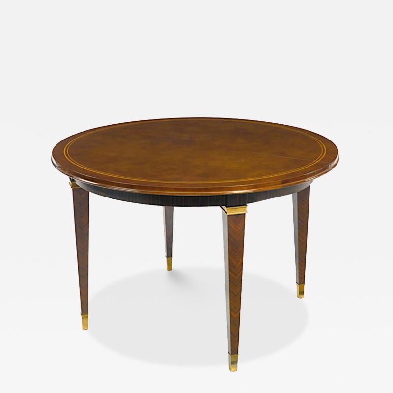 French Art Deco Brown Lacquered Dining Table