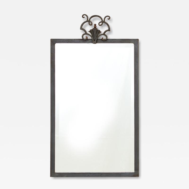 French Art Deco Cast Iron Mirror
