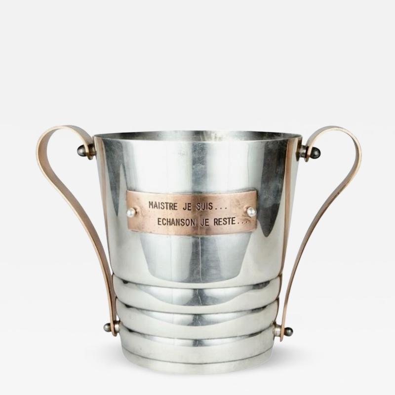 French Art Deco Champagne Bucket with Inscription
