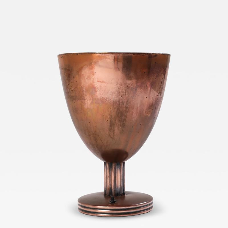 French Art Deco Copper Chalice Form Table Lamp circa 1930