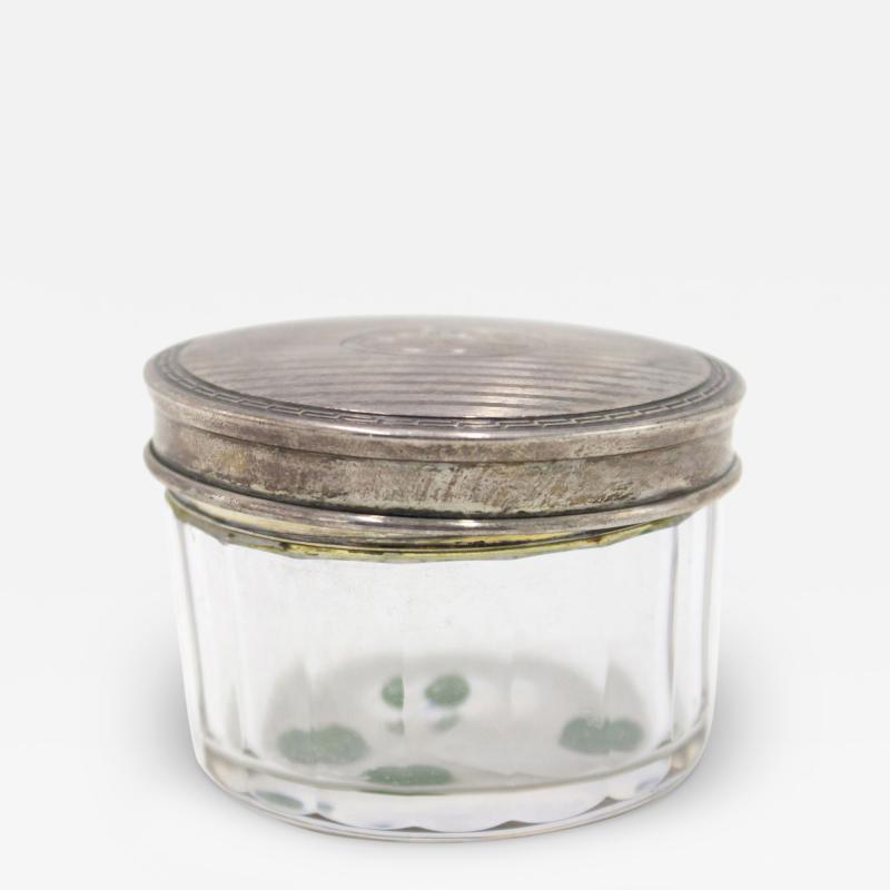 French Art Deco Crystal and Silver Box