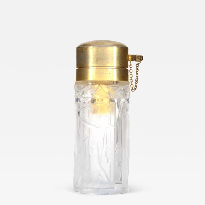 French Art Deco Frosted Glass Perfume Atomizer