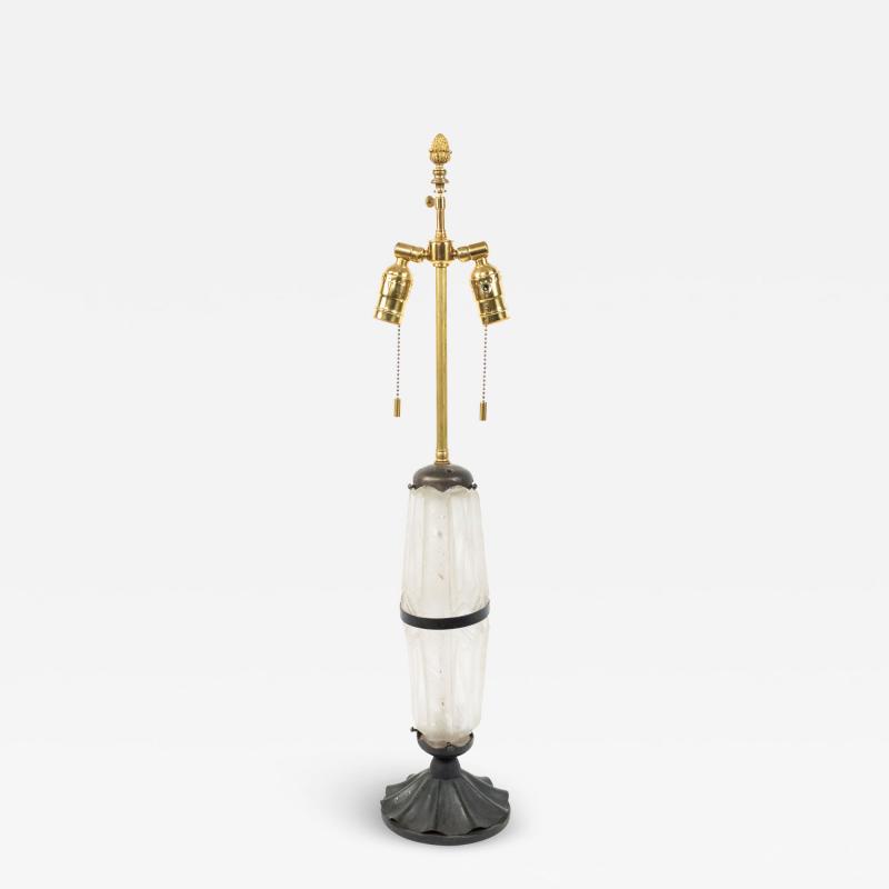 French Art Deco Frosted Glass Table Lamp
